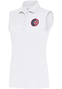 Antigua Chicago Cubs Womens White Tribute Polo Shirt