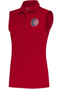 Antigua Chicago Cubs Womens Red Tribute Polo Shirt
