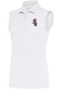 Antigua Chicago White Sox Womens White Tribute Polo Shirt