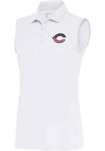 Antigua Cincinnati Reds Womens White Tribute Polo Shirt