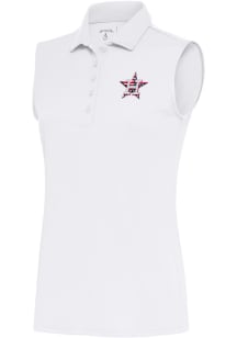Antigua Houston Astros Womens White Tribute Polo Shirt