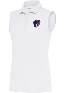 Antigua Milwaukee Brewers Womens White Tribute Polo Shirt