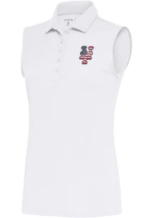 Antigua New York Mets Womens White Tribute Polo Shirt