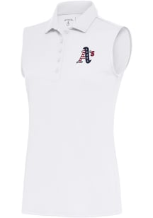 Antigua Oakland Athletics Womens White Tribute Polo Shirt