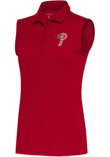 Antigua Philadelphia Phillies Womens Red Tribute Polo Shirt