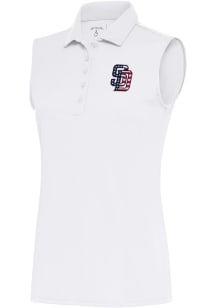Antigua San Diego Padres Womens White Tribute Polo Shirt