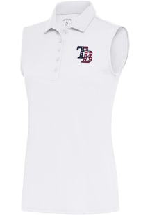 Antigua Tampa Bay Rays Womens White Tribute Polo Shirt