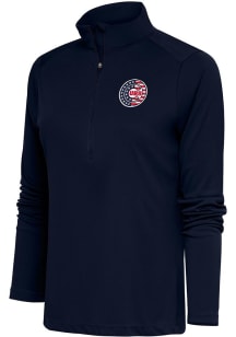 Antigua Chicago Cubs Womens Navy Blue Tribute 1/4 Zip Pullover