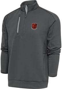 Antigua Cleveland Browns Mens Grey Dawg Generation Long Sleeve 1/4 Zip Pullover