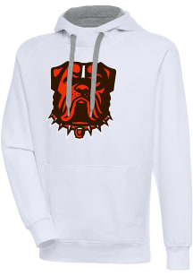 Antigua Cleveland Browns Mens White Dawg Victory Long Sleeve Hoodie