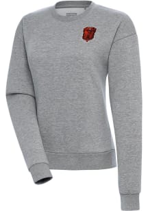 Antigua Cleveland Browns Womens Grey Dawg Victory Crew Sweatshirt