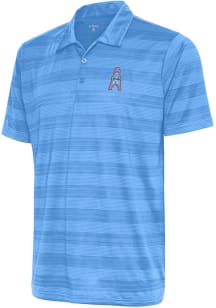 Antigua Houston Oilers Mens Light Blue Vintage Logo Compass Short Sleeve Polo