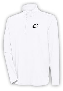 Antigua Cleveland Cavaliers Mens White Metallic Logo Hunk Long Sleeve 1/4 Zip Pullover