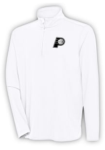 Antigua Indiana Pacers Mens White Metallic Logo Hunk Long Sleeve 1/4 Zip Pullover