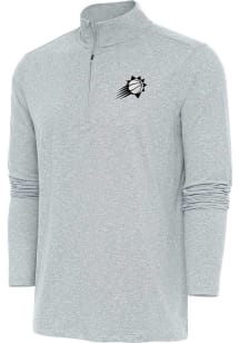 Antigua Phoenix Suns Mens Grey Metallic Logo Hunk Long Sleeve 1/4 Zip Pullover