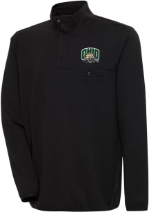 Antigua Ohio Bobcats Mens Black Steamer Long Sleeve 1/4 Zip Pullover