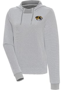 Antigua Missouri Tigers Womens Grey Axe Bunker Hooded Sweatshirt
