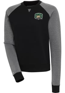 Antigua Ohio Bobcats Womens Black Flier Bunker Crew Sweatshirt