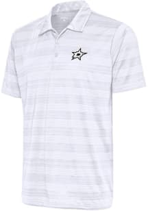 Antigua Dallas Stars Mens White Metallic Logo Compass Short Sleeve Polo