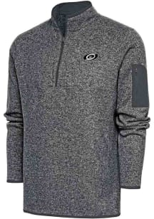Antigua Carolina Hurricanes Mens Grey Metallic Logo Fortune Long Sleeve 1/4 Zip Pullover