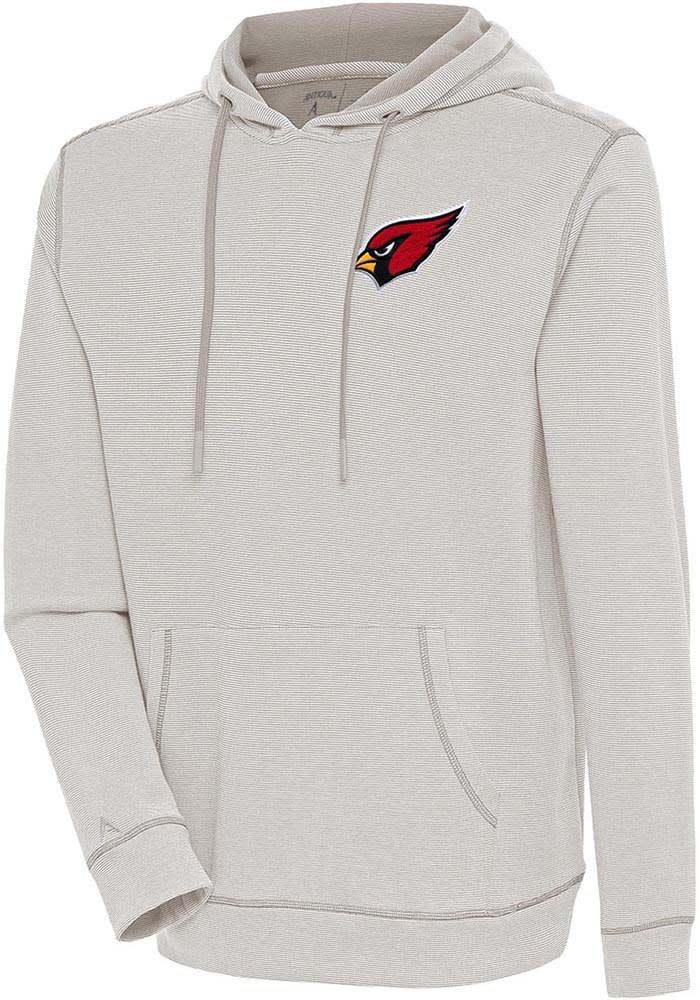 Antigua Arizona Cardinals Oatmeal Axe Bunker Long Sleeve Hoodie, Oatmeal, 86% Cotton / 11% Polyester / 3% SPANDEX, Size XL, Rally House