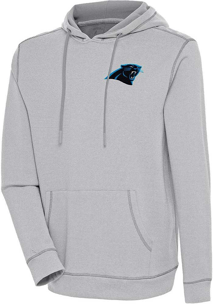 Antigua Carolina Panthers Black Axe Bunker Long Sleeve Hoodie, Black, 86% Cotton / 11% Polyester / 3% SPANDEX, Size XL, Rally House