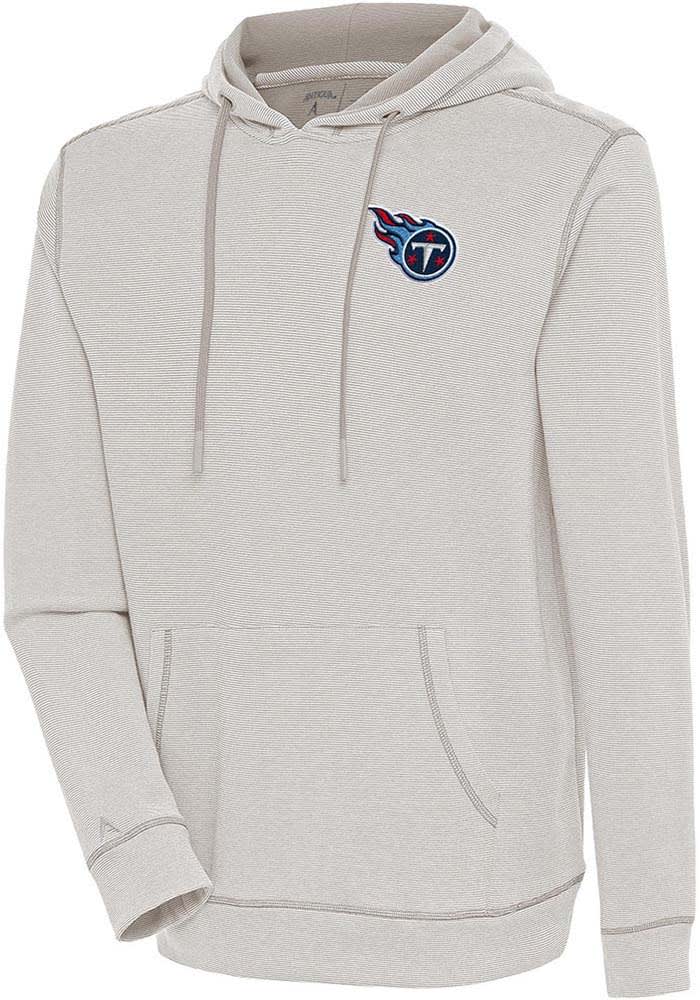 Antigua Tennessee Titans Oatmeal Axe Bunker Long Sleeve Hoodie, Oatmeal, 86% Cotton / 11% Polyester / 3% SPANDEX, Size L, Rally House