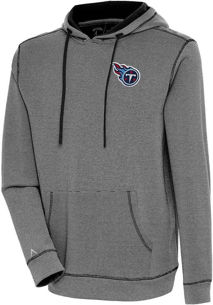 Antigua Tennessee Titans Grey Axe Bunker Long Sleeve Hoodie, Grey, 86% Cotton / 11% Polyester / 3% SPANDEX, Size S, Rally House