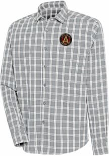 Antigua Atlanta United FC Mens Grey Carry Long Sleeve Dress Shirt