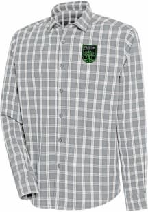 Antigua Austin FC Mens Grey Carry Long Sleeve Dress Shirt