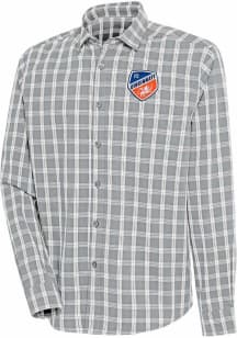 Antigua FC Cincinnati Mens Grey Carry Long Sleeve Dress Shirt
