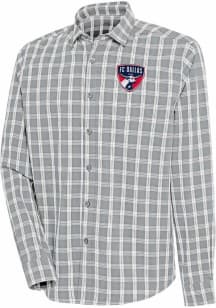 Antigua FC Dallas Mens Grey Carry Long Sleeve Dress Shirt