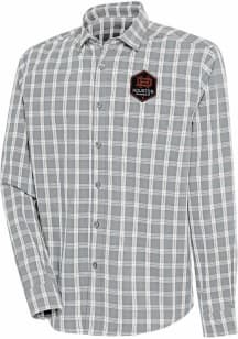 Antigua Houston Dynamo Mens Grey Carry Long Sleeve Dress Shirt
