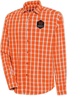 Antigua Houston Dynamo Mens Orange Carry Long Sleeve Dress Shirt