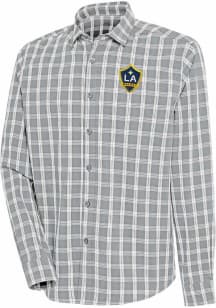 Antigua LA Galaxy Mens Grey Carry Long Sleeve Dress Shirt