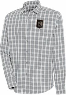 Antigua Los Angeles FC Mens Grey Carry Long Sleeve Dress Shirt