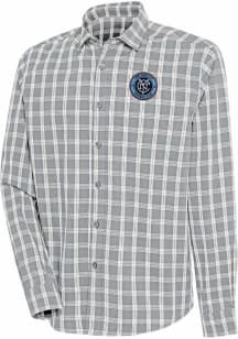 Antigua New York City FC Mens Grey Carry Long Sleeve Dress Shirt