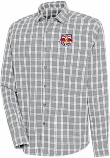 Antigua New York Red Bulls Mens Grey Carry Long Sleeve Dress Shirt