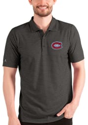 Antigua Montreal Canadiens Mens Black Esteem Short Sleeve Polo