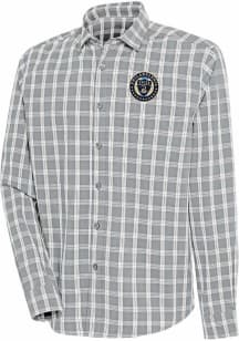 Antigua Philadelphia Union Mens Grey Carry Long Sleeve Dress Shirt