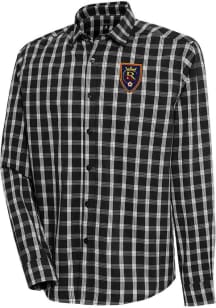 Antigua Real Salt Lake Mens Black Carry Long Sleeve Dress Shirt