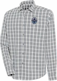 Antigua Vancouver Whitecaps FC Mens Grey Carry Long Sleeve Dress Shirt