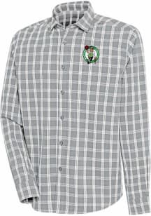 Antigua Boston Celtics Mens Grey Carry Long Sleeve Dress Shirt