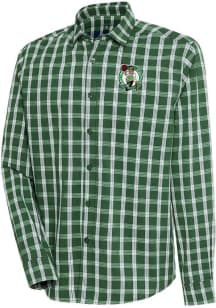 Antigua Boston Celtics Mens Green Carry Long Sleeve Dress Shirt