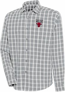 Antigua Chicago Bulls Mens Grey Carry Long Sleeve Dress Shirt