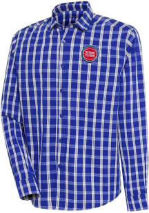 Antigua Detroit Pistons Mens Blue Carry Long Sleeve Dress Shirt