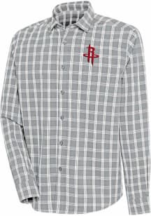 Antigua Houston Rockets Mens Grey Carry Long Sleeve Dress Shirt
