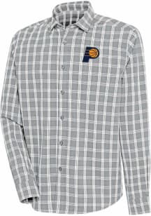 Antigua Indiana Pacers Mens Grey Carry Long Sleeve Dress Shirt