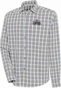 Antigua Los Angeles Clippers Mens Grey Carry Long Sleeve Dress Shirt