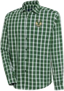 Antigua Milwaukee Bucks Mens Green Carry Long Sleeve Dress Shirt